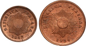 Peru Lot of 2 Coins (1936-1942)
