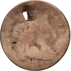 United States One Dime 1807 Holed Silver