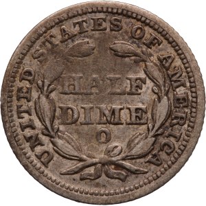 United States 5 Cents 1844 O Half Dime Rare Silver