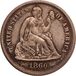 United States Dime 1860 Prooflike Silver