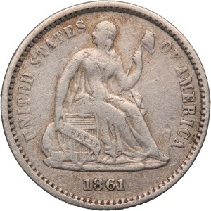 United States Half Dime 1861 (1860) Rare Silver