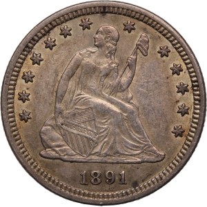 United States 25 Cents 1891 Silver