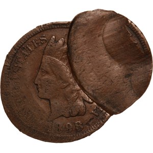 United States 1 Cent 1898 Rare Mint Error