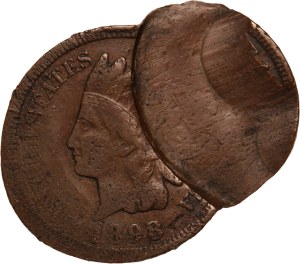 United States 1 Cent 1898 Rare Mint Error