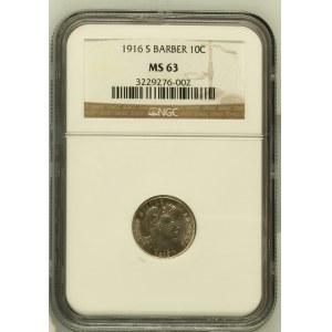 United States 10 Cents 1916 S/S Mint Error Silver