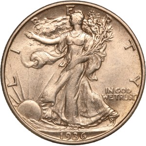 United States 50 Cents 1936 D/D Rare Mint Error Silver