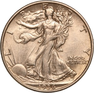 United States 50 Cents 1936 D/D Rare Mint Error Silver