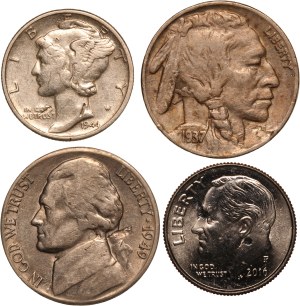 United States Lot of 4 Coins Mint Error