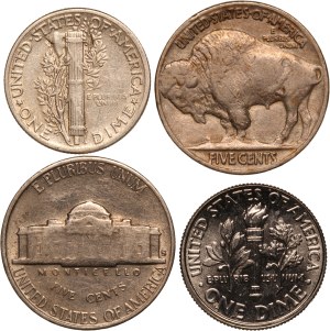 United States Lot of 4 Coins Mint Error