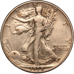 United States 50 Cents 1938 D Key Date Silver