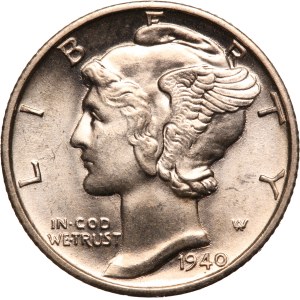 United States Dime 1940 D/D Mint Error Silver