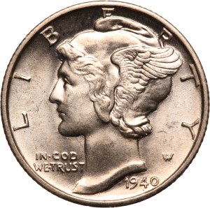 United States Dime 1940 D/D Mint Error Silver