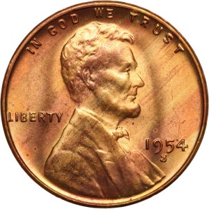 United States 1 Cent 1954 S Mint Error