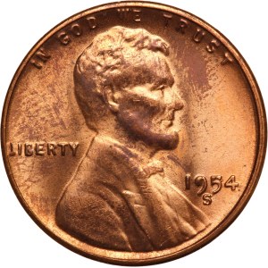 United States 1 Cent 1954 S Mint Error