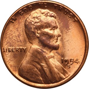 United States 1 Cent 1954 S Mint Error