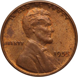 United States 1 Cent 1955 Mint Error