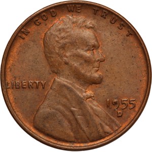 United States 1 Cent 1955 D/D Mint Error