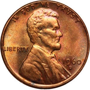 United States 1 Cent 1960 D Mint Error