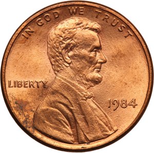 United States 1 Cent 1984 Doubled Ear