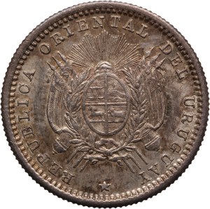 Uruguay 10 Centesimos 1877 A Silver