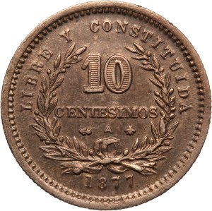 Uruguay 10 Centesimos 1877 A Silver