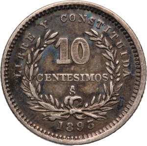 Uruguay 10 Centesimos 1893 So Silver