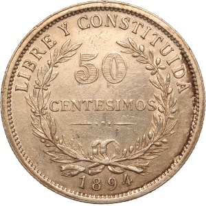 Uruguay 50 Centesimos 1894 Silver