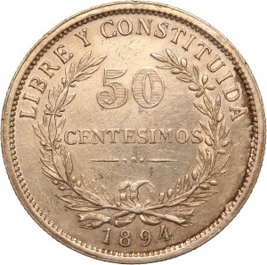Uruguay 50 Centesimos 1894 Silver