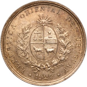 Uruguay 20 Centesimos 1920 Silver