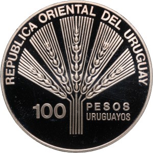 Uruguay 100 Pesos 1995 Silver