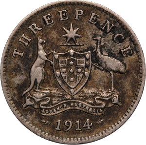 Australia 3 Pence 1914 Silver