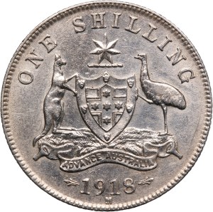 Australia 1 Shilling 1918 M Silver