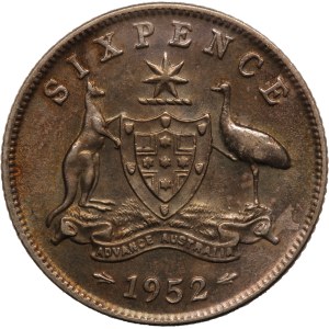 Australia 6 Pence 1952 Silver