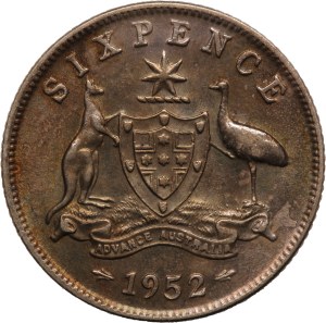 Australia 6 Pence 1952 Silver