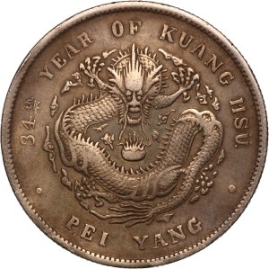 China Chihli Province 1 Dollar 1908 (34) Silver