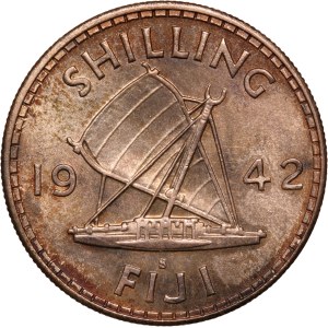 Fiji 1 Shilling 1942 S Silver