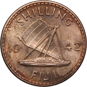 Fiji 1 Shilling 1942 S Silver