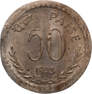 India 50 Paise 1973 Mint Error