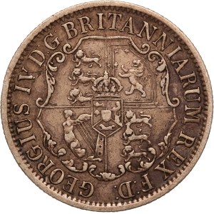 India, British 1/4 Dollar 1822 British West Indies Silver