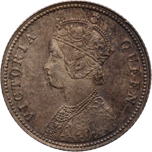 India, British 1/4 Rupee 1862 Mint error Silver