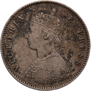 India, British 1/2 Rupee 1896 C Silver