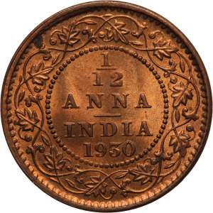 India, British 1/12 Anna 1930