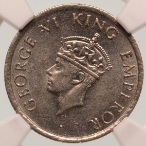 India, British 1/4 Rupee 1947 B