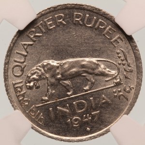 India, British 1/4 Rupee 1947 B