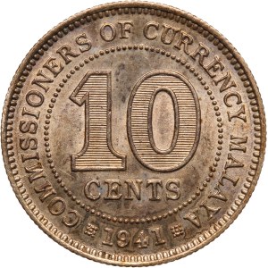 Malaya 10 Cents 1941 Silver