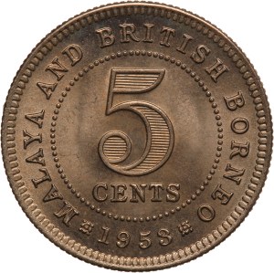 Malaya and British Borneo 5 Cents 1953