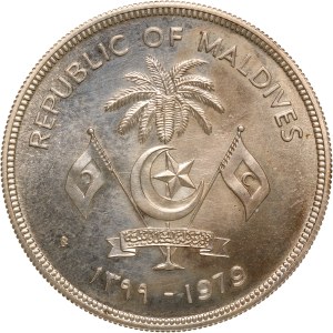 Maldives 100 Rufiyaa 1979 IPZS (AH1399) Silver