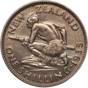New Zealand 1 Shilling 1935 Silver
