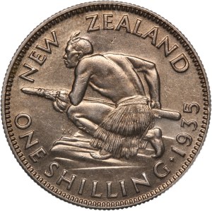 New Zealand 1 Shilling 1935 Silver
