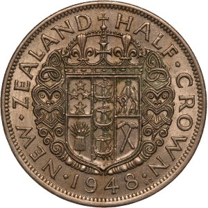 New Zealand 1/2 Crown 1948